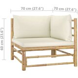  Garnitura s kremno belimi blazinami 4-delna bambus | Shoptok.si