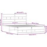 vidaXL Metalni okvir kreveta bez madraca boja hrasta 140x190 cm | shoptok.hr