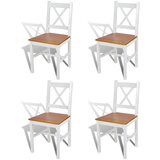 Maison Chic Jedilni stoli - Vzorci stoli 4 kosi beli iz borovine A637, (22032207) | Shoptok.si