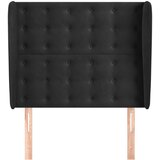 Uzglavlje s ušima crno 93x23x118/128 cm baršunasto | shoptok.hr