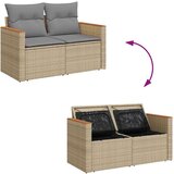 vidaXL 9-dijelni set vrtnih sofa s jastucima bež od poliratana bagrem | shoptok.hr