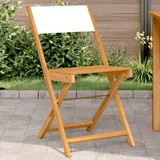 vidaXL Bistro stol 2 kosa kremno bel trden akacijev les in blago