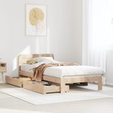 vidaXL Posteljni okvir brez vzmetnice 75x190 cm trdna borovina Cene