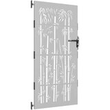 vidaXL Vrtna vrata 85x200 cm corten jeklo dizajn bambusa | Shoptok.si