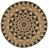 vidaXL Ručno rađeni tepih od jute s crnim uzorkom 150 cm | shoptok.hr