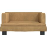  Otroški kavč rjav 60x40x30 cm žamet | Shoptok.si