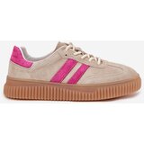 Boto Suede Women's Platform Sneakers Beige-Pink Cavira | shoptok.hr