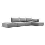 Mazzini Sofas Svetlo siva žametna kotna sedežna garnitura z ležalnikom (desni kot) Vanda – | Shoptok.si
