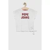 Pepe Jeans Dječja pamučna majica kratkih rukava boja: bijela