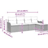  Sjedeća garnitura za vrt 5 kom. Crna poliratan | shoptok.hr