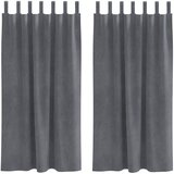  Zavjese za zamračivanje 2 kom. Svjetlosiva 140 x 175 cm Baršun | shoptok.hr