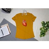  srce - strukirana majica senf žuta | Eponuda.com