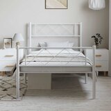  Metalni okvir kreveta uzglavlje i podnožje bijeli 100x200 cm | shoptok.hr