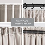 Restilo zasłona VELVET kolor ciepły beż szarfa upinająca styl klasyczny taśma materiał velvet 140x270 | shoptok.hr