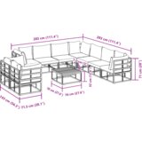 vidaXL Sjedeća garnitura za vrt 10 pcs Crna 70 x 70 x 32 cm Aluminij | shoptok.hr