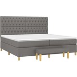  Box spring postelja z vzmetnico temno siva 200x200 cm blago, (20726907) | Shoptok.si