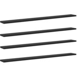 Police za knjige 4 pcs Crna 100 x 10 x 1,5 cm Konstruirano drvo | Shoptok.si