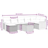  8-dijelni set vrtnih sofa s jastucima bež od poliratana | shoptok.hr