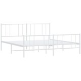 Metalni okvir kreveta uzglavlje i podnožje bijeli 193x203 cm | Eponuda.com