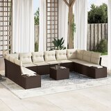 vidaXL 10-delni vrtnarski kavč z blazinami sivo poly rattan. | Shoptok.si