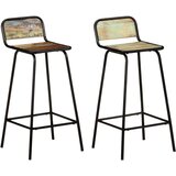 vidaXL Barski stoli 2 kosa trden predelan les, (20967462) | Shoptok.si