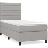  Okvir kreveta s oprugama i madrac svjetlosivi 90x200cm tkanina | shoptok.hr