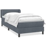 Box Spring krevet s madracem tamno sivi 80x210 cm baršun | shoptok.hr