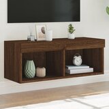  The Living Store TV omarica z LED lučkami rjavi hrast 80x30x30 cm - TV Omarica, (21555198) Cene