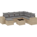 Maison Chic Seti vrtnega pohištva - Vrtna garnitura - Vrtni pohištvo set 8-delna z blazinami bež poli ratan, (21802022) | Shoptok.si
