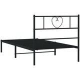 vidaXL Kovinski posteljni okvir z vzglavjem črn 107x203 cm | Shoptok.si