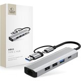 TECH-PROTECT HUB ADAPTER 5IN1 TYPE-C NA USB2.0 USB3.0 RJ45 RAČUNALNIK MACBOOK, (5000302881) Cene