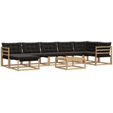  Set vanjskih sofa 8 pcs Bijela i crna Čvrsto drvo akacije | shoptok.hr