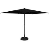 vidaXL Vrtni Parasol s Podnožjem 200 x 300 cm Poliester Pravokutni - Crna 2 x 3 m s podlogom | shoptok.hr