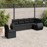 Maison Chic Seti vrtnega pohištva - Vrtna garnitura - Vrtni pohištvo set 6-delna z blazinami črna poli ratan, (21804679) | Shoptok.si