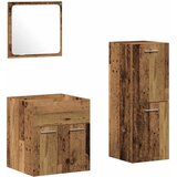  Set namje&amp;scaron;taja za kupaonicu 3 kom. Staro drvo 41 x 38,5 x 46 cm Slike