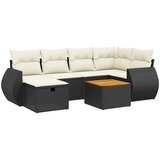  7-dijelni set vrtnih sofa od poliratana s jastucima crni Crna 70 x 62.5 x 69 cm | shoptok.hr