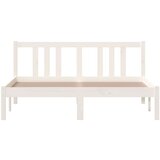  Posteljni okvir bel iz trdnega lesa 140x200 cm, (20601663) | Shoptok.si
