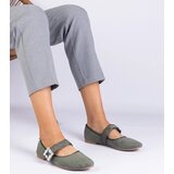 D/CEO marka niezdefiniowana Green ballet flats adorned with a crystal buckle Demetra | Shoptok.si