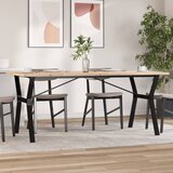 vidaXL Jedilna miza Y okvir 180x90x75,5 cm trdna borovina lito železo | Shoptok.si