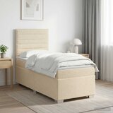  Boxspring krevet s madracem Krem 90 x 200 cm Tkanina Slike