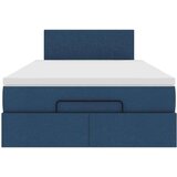  Otomanski okvir kreveta s madraca plavi 120x190 cm od tkanine | shoptok.hr