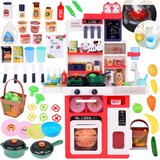 Interaktivna kuhinja s svjetlom + zvukom + parom + slavinom , crvena | shoptok.hr