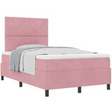 vidaXL Box Spring Postelja z Vzmetnico Roza 120x200 cm Žamet, (22051986) | Shoptok.si