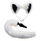 Tailz Komplet analnega čepa in ušes White Fox, bel Cene