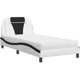  Krevet Viana s madracem bijelo-crni 100 x 200 cm od umjetne kože | shoptok.hr
