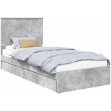  Krevet s od storage Betonski sivi 75 x 190 cm Konstruirano drvo | shoptok.hr
