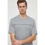 Armani_Exchange Bombažna kratka majica moški, siva barva