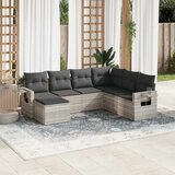 Maison Chic Seti vrtnega pohištva - Vrtna garnitura - Vrtni pohištvo set 7-delna z blazinami siv poli ratan, (21801217) | Shoptok.si