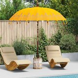 vidaXL Balijski dežnik z osnovo Rumena 215 x 215 x 260 cm - - Rumena - 30.75 - 215 x 215 x 260 cm - 2025- | Shoptok.si