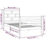  Za krevet od masivne borovine bijeli 90 x 200 cm | shoptok.hr